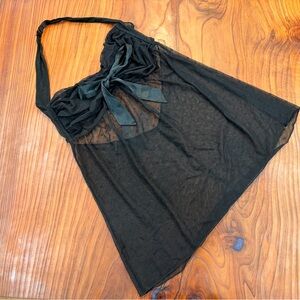 Victoria's Secret Black Mesh Babydoll dress halter neckline